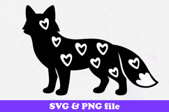 Fox Heart Pattern Silhouette SVG PNG Product Image 1
