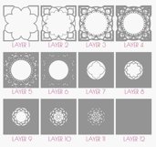 3D Mandala Pattern Shadow Box Mandala SVG DXF - M169 Product Image 9