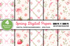 Spring Digital Paper Backgrounds JPG Product Image 1