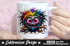 Colorful Crazy Monster Clipart Sublimation PNG Product Image 1