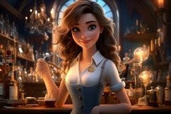 3D Character Child Girl Bartender with relevant environment Product Image 1