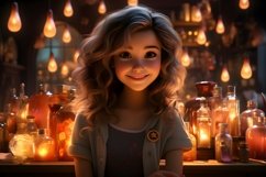 3D Character Child Girl Bartender with relevant environment Product Image 1