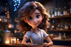 3D Character Child Girl Bartender with relevant environment Product Image 1