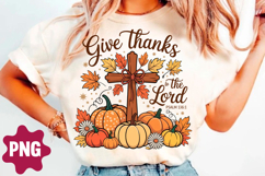 Retro Autumn Give Thanks to the Lord Png Product Image 2