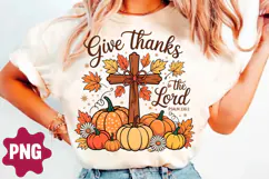 Retro Autumn Give Thanks to the Lord Png Product Image 2