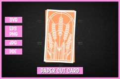 Flowers Stained Glass Style Card SVG | Paper Cut Floral Product Image 1