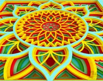 3D Mandala Pattern Shadow Box Mandala SVG DXF - 001SB Product Image 8