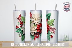 3D Sublimation Tumbler wrap Christmas flowers bundle paper Product Image 9