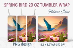 Spring bird tumbler wrap | Tumbler sublimation 20 oz Product Image 17