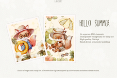 Cute Summer Fox Clipart Product Image 5