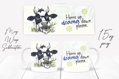 Funny cow sarcastic quote mug wrap sublimation Product Image 1