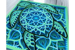 3D Turtle SVG, Layered Turtle Mandala, Shadowbox Turtle -A12 Product Image 9