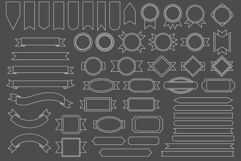 Outline Badge &amp; Banner Clip Art Set Product Image 2