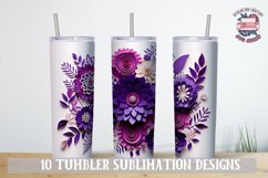 3d Flower Sublimation bundle Tumbler Wrap 20 oz Violet Product Image 9