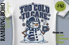 Too Cold To Care Grumpy Football Snowman Product Image 1