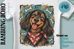 Happy Long-Haired Doxie Vintage Puppy Product Image 1