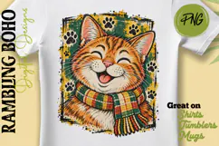 Happy Tabby Vintage Kitty Scarf Framed Product Image 1