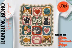 Knitted Cat Lover Grandma Hobby Quilt Product Image 1