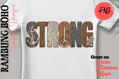 Woodgrain Strong Empowering Word Art Product Image 1