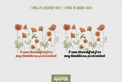Floral "I AM" Affirmation Quotes T-Shirt Design 08 Product Image 2