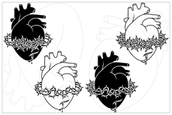Realistic Heart with Bouquet of Roses Product Image 8