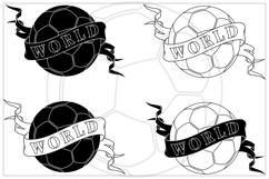 Soccer ball symbol surrounded by ribbon Product Image 8
