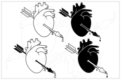 Realistic Heart Pierced by an Arrow of Love Product Image 8