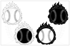 Baseball with Flames in Color Product Image 8