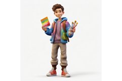 3D Character Child Boy Painter with relevant environment Product Image 1