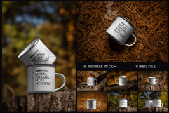 8 Enamel Metal Mug Mockups Outdoor Camping Edition Product Image 6