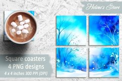Christmas coaster designs | winter sublimation |blue coaster Product Image 1