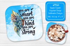 Square coaster Sublimation coaster quotes You are Smart Product Image 1