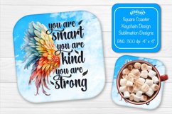 Square coaster Sublimation coaster quotes You are Smart Product Image 1