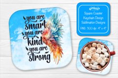 Square coaster Sublimation coaster quotes You are Smart Product Image 1