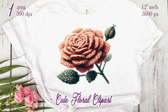 Yarn crochet tea roses clipart | Amazing knitted flower png Product Image 1