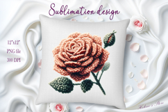 Yarn crochet tea roses clipart | Amazing knitted flower png Product Image 2
