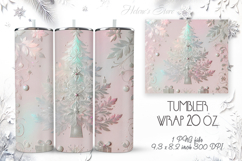 Christmas tree tumbler wrap 20oz sublimation | Magic silver Product Image 1