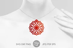 Mandala earring SVG, Floral Earrings SVG, Cut Files Product Image 2