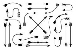 Diverse Black Arrow Graphics Collection on White Background Product Image 1