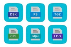 Set Of File Formats Icons Product Image 1