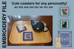 Cat & Dog Coasters - 4 x 4 and 5 x 7 Hoops Product Image 2