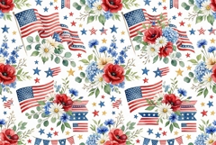 pattern American flags waving Memorial Day Product Image 1