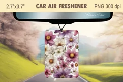 Spring flower Air Freshener Car |Car air freshin sublimation Product Image 1