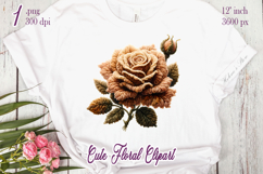 Yarn crochet tea roses clipart | Amazing knitted flower png Product Image 1