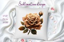 Yarn crochet tea roses clipart | Amazing knitted flower png Product Image 2