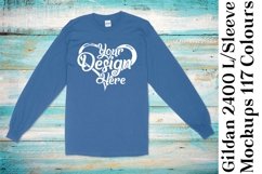 Gildan Long Sleeve Mockup 2400 T-Shirt 117 Colours 1238 Product Image 4