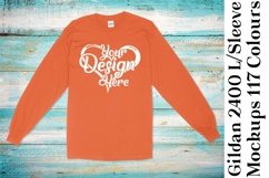 Gildan Long Sleeve Mockup 2400 T-Shirt 117 Colours 1238 Product Image 7