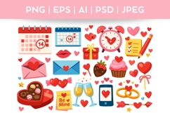 Cute Valentine's Day Doodle| Vector &amp; PNG Illustration Product Image 1