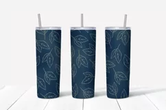 Gold Flowers sublimation design. Skinny tumbler wrap design. Product Image 4