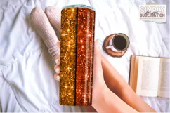 Fall Colored Sequin 20 oz Skinny Tumbler Wrap| Png Product Image 3